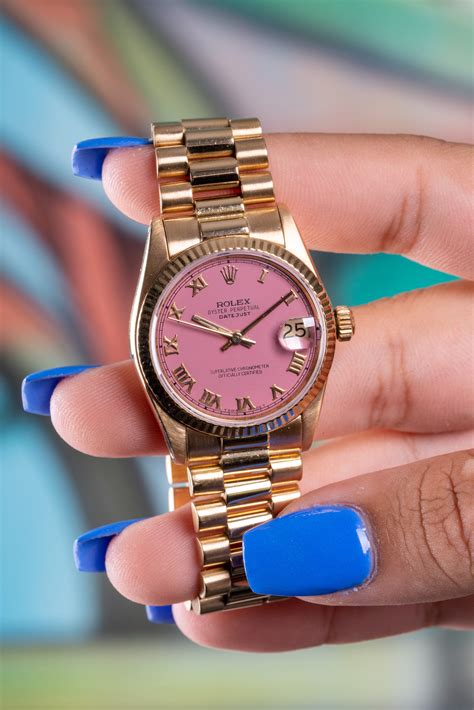 rolex salmon pink dial|rolex with pink face.